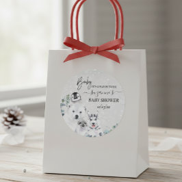 Baby Es ist kalt draußen Arktis Tierdusche Winter Runder Aufkleber