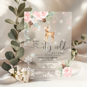 Baby, es ist kalt draußen Baby Reh Baby Shower Acryleinladungen