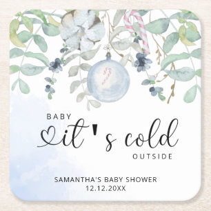 Baby, es ist kalt draußen Baby Shower Einladung Rechteckiger Pappuntersetzer