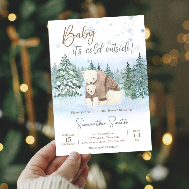Baby Es ist kalt draußen Babydusche Einladung (Winter Baby Shower Invitation )