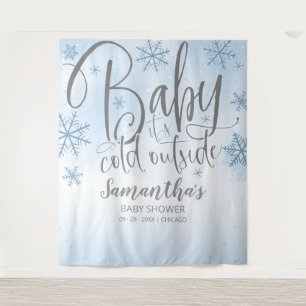 Baby Es ist kalt draußen Babydusche Hintergrund Wandteppich