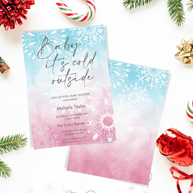 Baby es ist kalt draußen Babydusche Schneeflocke i Einladung (Von Creator hochgeladen)