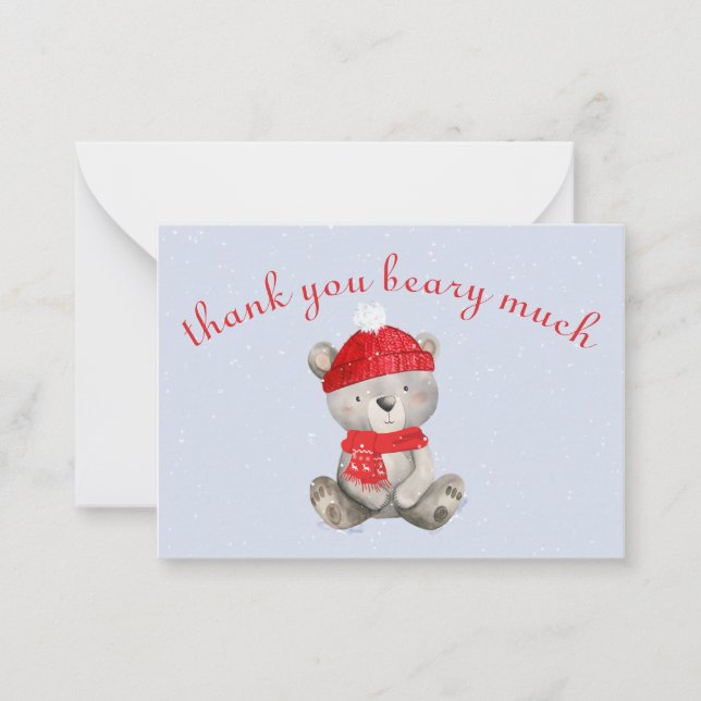 Baby Es ist kalt draußen Bären Danke Karten (Vorderseite)