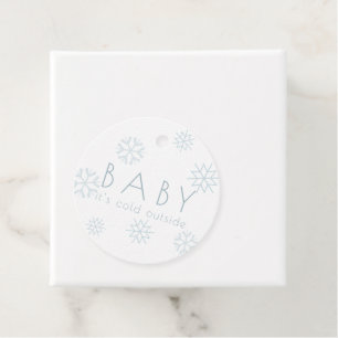 Baby Es ist kalt draußen blaue Schneeflocken Danke Geschenkanhänger