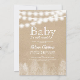 Baby, es ist kalt draußen, der helle Kiefernwald Einladung