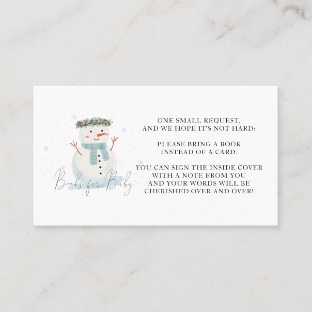 Baby Es ist kalt draußen Duschbücher für Baby Platzkarte (Vorderseite)