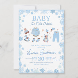 Baby Es ist kalt draußen Dusche Blue Boys Winter Einladung