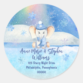 Baby Es ist kalt draußen Elefant Babydusche Runder Aufkleber