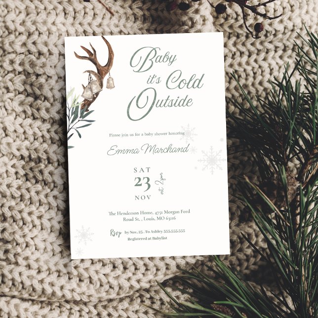 Baby es ist kalt draußen Frosty Winter Babydusche Einladung (Von Creator hochgeladen)