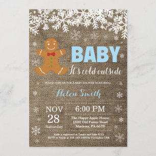 Baby, es ist kalt draußen Gingerbread Man Baby-Par Einladung