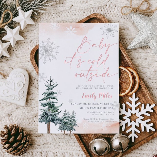 Baby es ist kalt draußen, Girl Baby Dusche Winter Einladung (Von Creator hochgeladen)