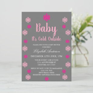 Baby Es ist kalt draußen Girl Winter Baby Dusche Einladung