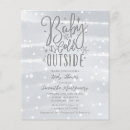 Baby Es ist kalt draußen graue Babydusche Einladun