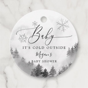 Baby Es ist kalt draußen graue Winterdusche Geschenkanhänger
