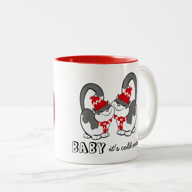 Baby es ist kalt draußen im Individuelle Name Weih Zweifarbige Tasse (VorderseiteRechts)