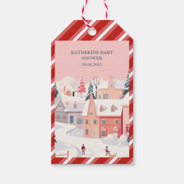 Baby Es ist kalt draußen im Winter gefühlte Babydu Geschenkanhänger (Vorderseite)