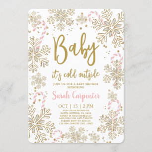 Baby es ist kalt draußen im Winter Weihnachtsmädch Einladung