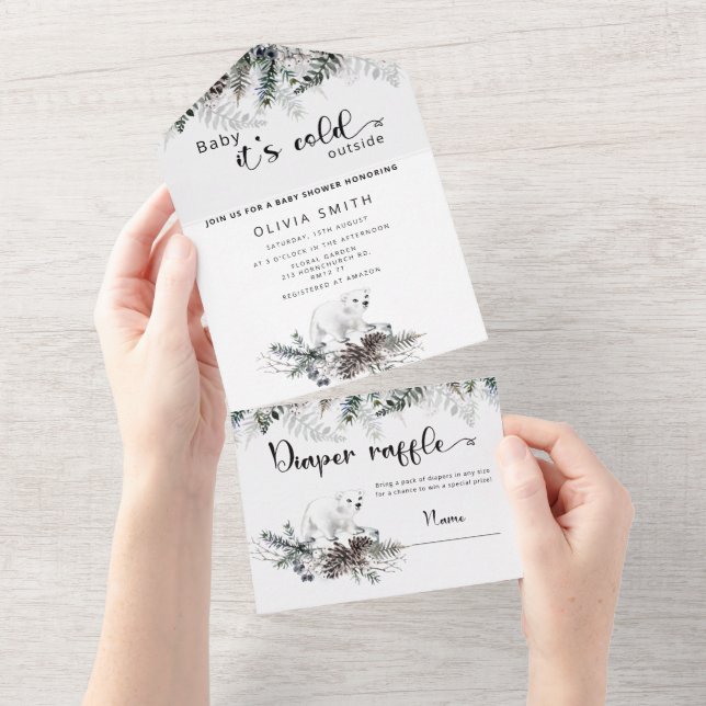 Baby es ist kalt draußen in einer Einladung (Abreißen)