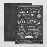 Baby, es ist kalt draußen Kreide-Baby-Shower-Einla