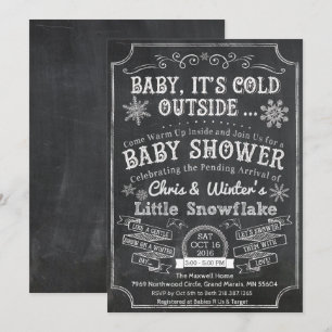 Baby, es ist kalt draußen Kreide-Baby-Shower-Einla Einladung