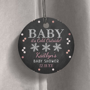 Baby Es ist kalt draußen Mädchen Winter Baby Dusch Geschenkanhänger
