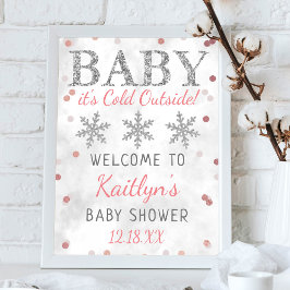 Baby Es ist kalt draußen Mädchen Winter Baby Dusch Poster
