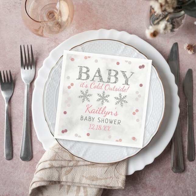 Baby Es ist kalt draußen Mädchen Winter Baby Serviette (Von Creator hochgeladen)