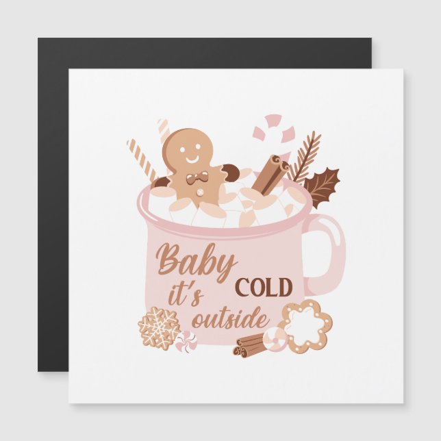 Baby Es ist kalt draußen Magnetkarte (Vorne/Hinten)