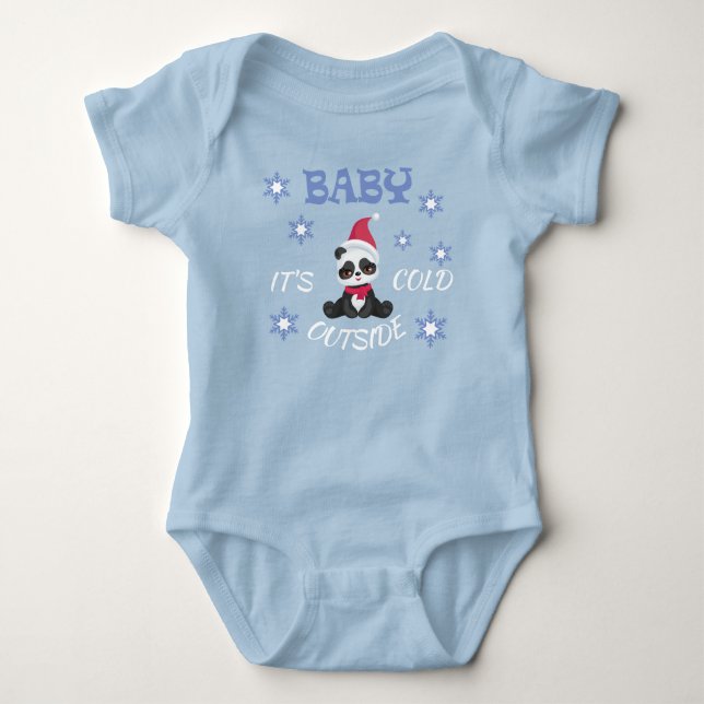 Baby Es ist kalt draußen Panda Bear Strampler (Vorderseite)