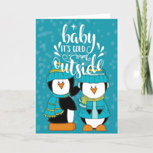 Baby Es ist kalt draußen Pinguine Blue Card Karte