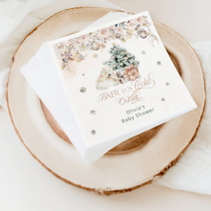 Baby es ist kalt draußen Pink Girl Bear Baby Dusch Serviette