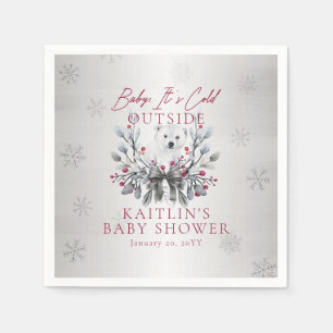 Baby Es ist kalt draußen Polar Bear Babydusche Serviette