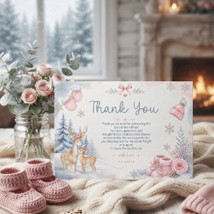 Baby, es ist kalt draußen Reh Wald Baby Shower Dankeskarte