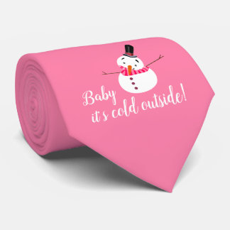 Baby Es ist kalt draußen, rosa Schneemann Krawatte