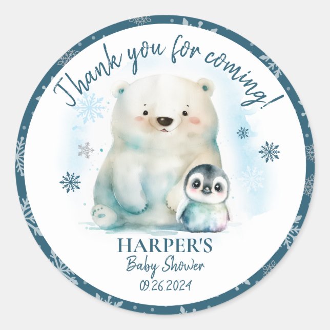 Baby Es ist kalt draußen Runder Aufkleber (Vorderseite)