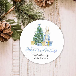 Baby es ist kalt draußen runder aufkleber