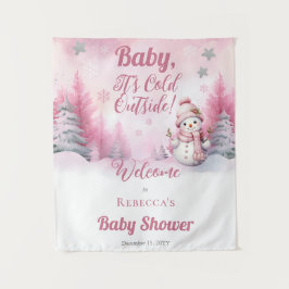 Baby Es ist kalt draußen Schnee | Girl Baby Shower Wandteppich