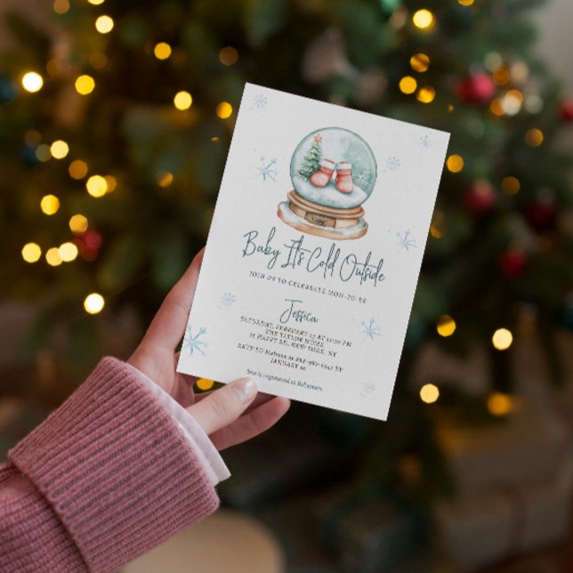 Baby Es ist kalt draußen Schneeglobe Babydusche Einladung (Von Creator hochgeladen)