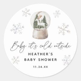 Baby Es ist kalt draußen Schneeglobe Babydusche Runder Aufkleber