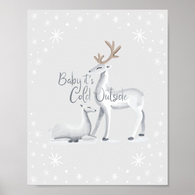 Baby Es ist kalt draußen Schneeweihnachtsfest Poster (Vorne)