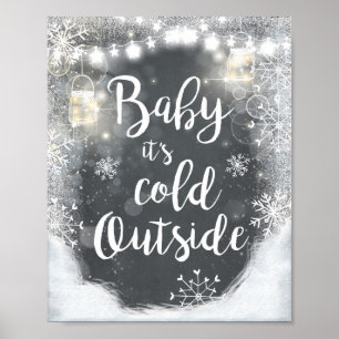 Baby Es ist kalt draußen signieren Winter Dekor ru Poster