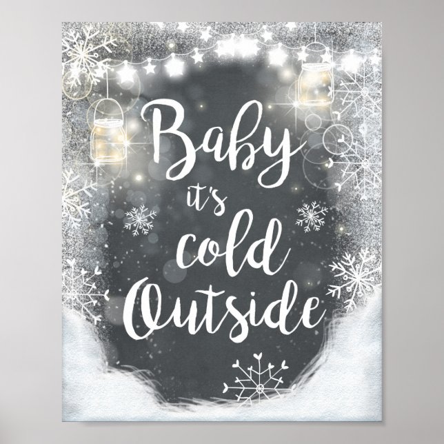 Baby Es ist kalt draußen signieren Winter Dekor ru Poster (Vorne)