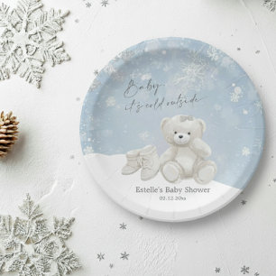 Baby, es ist kalt draußen Teddy Bär Winterparty Pappteller