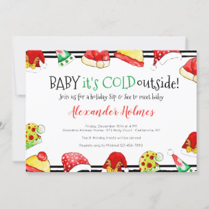 Baby Es ist kalt draußen Urlaub Sip und sehen Einladung