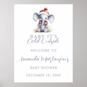 Baby es ist kalt draußen vor Elefanten Weihnachtsg Poster