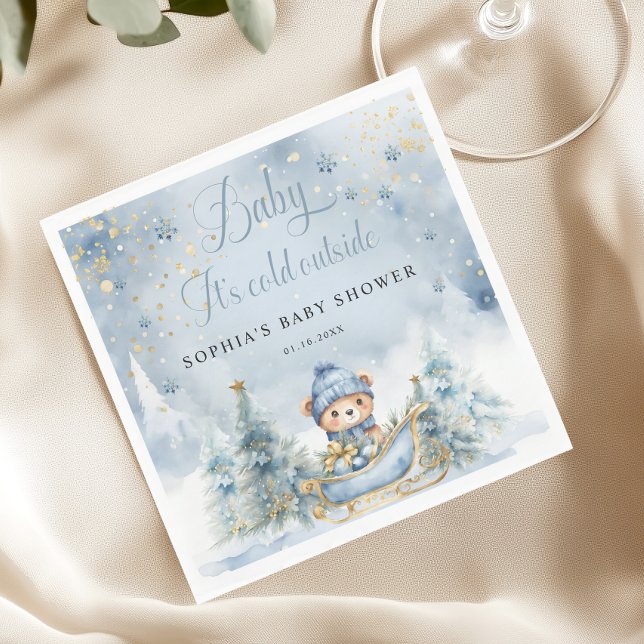Baby Es ist kalt draußen Waldbärenpapier Napkin Serviette (Von Creator hochgeladen)