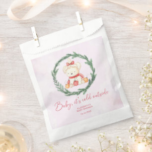 Baby es ist kalt draußen Watercolor Pink Baby Dusc Geschenktütchen