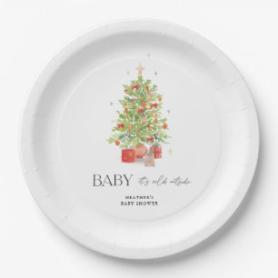 Baby Es ist kalt draußen Weihnachtsdusche Pappteller