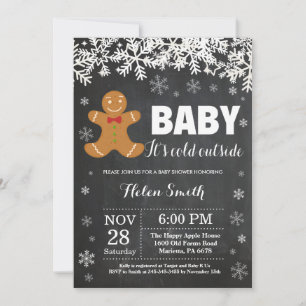 Baby, es ist kalt draußen Weihnachtsmann-Baby-Part Einladung