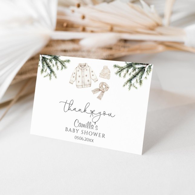 Baby Es ist kalt draußen Winter Baby Dusche Dankeskarte (Von Creator hochgeladen)